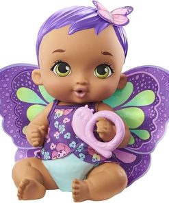 My Garden Baby Feed and Change Baby Butterfly Doll (30 cm / 12 Inch), Reusable Diaper, Removable Clothes & Wings, Multicolour, Gift for Kids 3Y+, GYP11