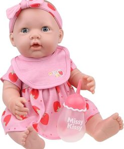 JC Toys Missy Kissy Kiss & Care Nursery | Drink & Wet Interactive Doll Gift Set 2