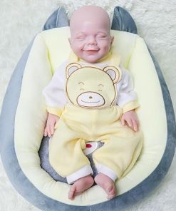 AISITE 18 Inch Full Silicone Baby Boy – Realistic Platinum Silicone Reborn Baby Dolls Eyes Closed, Christmas and Birthday Gifts for 3+