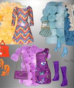Eledoll Clothes Fashion Pack for 12 inch Fashion Doll Fur Fusion Set 2