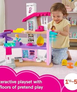 Fisher-Price Little People Barbie Toddler Toy Little DreamHouse Playset with Music Lights Sounds & 7 Pieces for Ages 18+ Months 2