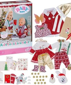 BABY born Advent Calendar 836101 – Christmas Countdown with 24 Surprises Including Gift Items, Accessories, or Festive Holiday Outfits for Dolls up to 43cm – Suitable for Children from 3 Years Old