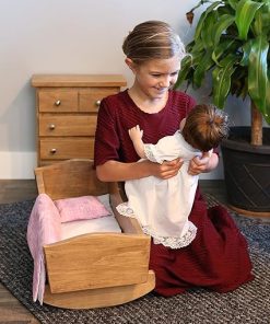 AmishToyBox.com Rocking Doll Cradle Toy for 18″ Dolls, Rebekah’s Collection (Harvest Stain) 2