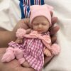 7 Inch Reborn Baby Doll Black， Silicone Doll Boy Lucas, Mini Realistic Newborn Baby Dolls Silicone Full Body with Feeding Accessories&Gift Box 3