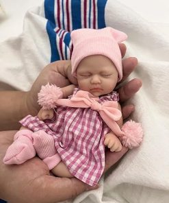 7 Inch Reborn Baby Doll,Silicone Doll Girl Ada, Mini Realistic Newborn Baby Dolls Silicone Full Body with Feeding Accessories&Gift Box