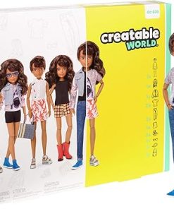 Creatable World Deluxe Character Kit DC-826 Customizable Doll with Brunette Wavy Hair, 6 Pieces Doll Clothes, 3 Pairs Shoes and 2 Accessories, Creative Play for All Kids 6 Years Old and Up ​