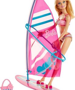 Barbie On-The-Go Beach Doll and Windsurfer Set