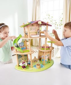 Hape Pandas’ Bamboo House, Green Planet Explorers | Educational Toy Doll House with Furniture, for Children Ages 3+ Years 2