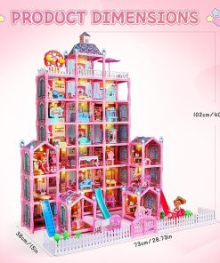 29 Rooms Doll House for Girls, DIY Play House Toys with Dolls Figure, Puppies,Furnitures, Glow-in-The-Dark Accessories, LED Light, Kids Doll House Gift Toy for Kids Ages 3 4 5 6 7 8+ 2