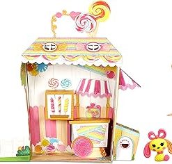 Lalaloopsy Sweetie Candy Ribbon & Pet Puppy, 13″ Taffy Candy-Inspired Doll with Pink/Yellow Outfit & Accessories, Reusable House Playset- Gifts for Kids, Toys for Girls Ages 3 4 5+ to 103 2