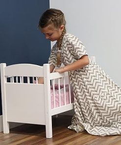 AmishToyBox.com Deluxe Doll Crib Toy – Designed for 16-20″ Dolls – Katie’s Collection – Bedding Included (White Finish) 2