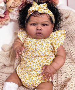 Zero Pam Black Real Life Reborn Baby Dolls Girl 24 Inch Cute African American Newborn Baby Dolls That Look Real Soft Body Reborn Toddler with Advanced Painting