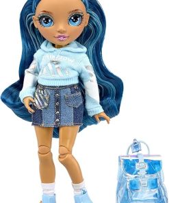 Rainbow High Jr High Skyler Bradshaw – 9-inch Blue Fashion Doll with Doll Accessories- Open and Closes Backpack, Great Gift for Kids 6-12 Years Old and Collectors
