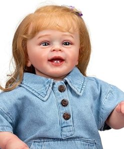 Newborn Lifelike 60CM Baby Doll Realistic Reborn Girl Dolls Soft Cloth Body Smiling Girl Toddler Doll Toy Accessories for Kids & Collection 2