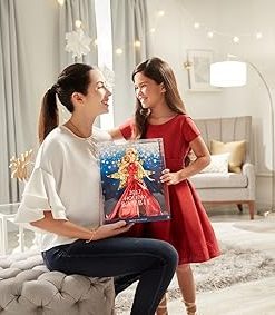 Barbie 2017 Holiday Doll with Red Metallic Gown and Accessories 2