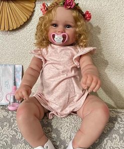 Pinky Reborn Baby Doll 20 Inch Newborn Baby Dolls Toddler Girl with Blonde Hair Realistic Doll Handmade Veins Silicone Reborn Dolls for Age 3+