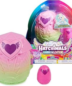 HATCHIMALS CollEGGtibles, Rainbow-Cation Family Hatchy Home Playset with 3 Characters and up to 3 Surprise Babies (Style May Vary), Kids’ Toys for Girls