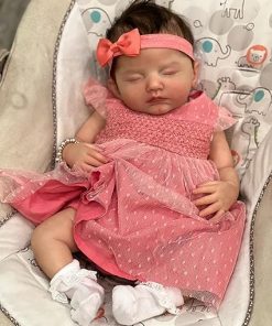 Pinky Lifelike Reborn Baby Dolls 20Inch 50cm Baby Soft Body Realistic Newborn Baby Dolls Real Life Sleeping Baby Dolls Toy Gift for Kids Age 3 + 2