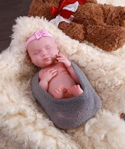18.5″ Full Silicone Reborn Baby Doll Soft Solid Silicone Infant Soft Body Dolls That Look Real, Not Hollow Vinyl Dolls, Bald Girl 050