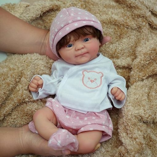 14" Reborn Baby Dolls, Full Silicone Baby Dolls, Realistic Soft Silicone Newborn Baby Doll, Real Full Body Silicone Reborn Baby Dolls with Feeding Accessories（Girl）
