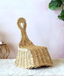 Miniature hanging chair 1:6 scale, stylish wicker dollhouse furniture. Swing 2