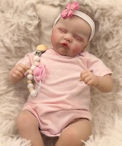 Anano 18 Inch Realistic Reborn Baby Girl Doll Open Mouth Quinbee Soft Squishy Silicone Baby Dolls Life Like Baby Dolls That Look Real Newborn with Outfit & Accessories for Kids Ages 3+ 2