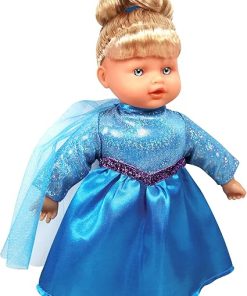 Lissi: Doll Stroller Set: 12″ Princess Ella Doll – Blue Gown, Regal Crown, Easy to Fold & Store Stroller, Nurturing Pretend Play Toy, Kids Ages 3+ 2