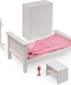 Badger Basket 13-Piece Bedroom Furniture Set for 18 Inch Dolls – Includes Bed, Armoire, Nightstand & Accessories 2