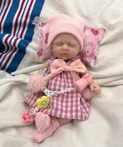 7 Inch Reborn Baby Doll,Silicone Doll Girl Ada, Mini Realistic Newborn Baby Dolls Silicone Full Body with Feeding Accessories&Gift Box 2