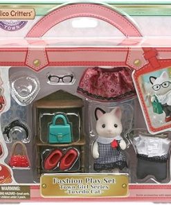 Calico Critters Fashion Playset Tuxedo Cat, Dollhouse Playset with Figure and Fashion Accessories