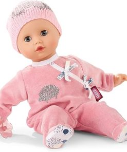 Gotz Muffin Hedgehog 13″ Soft Body Baby Doll with Bald Head in Pink Velour Footed Pajamas with Knit Cap and Pacifier – Ages 18 Months +