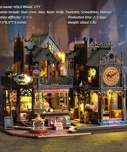 DIY Miniature House with Small Tools & Cover, Wooden Mini Dollhouse & Book Nook Kit for Teens & Adults, Magic Kit, Home Decor 2