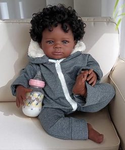 Reborn Baby Dolls Black – 20 Inch African American Realistic Baby Doll – Lifelike Curly Hair, Weighted Soft Body & Premium Gift Box for Kids 3+ 2