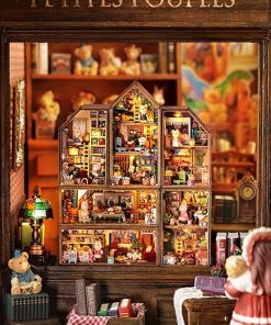 6 Piece DIY Dollhouse Miniature Animals Small Town QH Hut Series Assembled Mini House Model Ahilmrn Home Decor 2