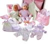 Constructive Playthings Diverse Baby Dress and Play Collection Equipped with 6 Outfits, Diaper Bag and Accessories for Ages 3 Years and Up