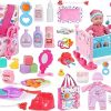 23 Pack Baby Doll Accessories Set +12″ Doll Toys with Crib Bed