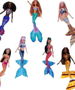 Mattel Disney The Little Mermaid Ultimate Ariel Sisters 7-Pack Set, Collection of 7 Fashion Mermaid Dolls, Toys Inspired by The Movie