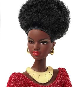 Barbie Signature 40th Anniversary First Black Doll, Approx. 12-in, Wearing Red Gown, with Accessories, Doll Stand and Certificate of Authenticity 2