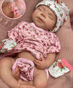 18inch Open Mouth Full Body Silicone Baby Dolls,Lifelike Soft Solid Silicone Newborn Doll Anatomically Correct Girl Dolls-Pascale