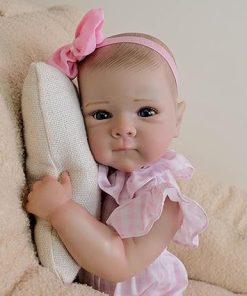 Real Life Reborn Baby Dolls 18 Inch Cute Realistic Baby Doll Girl Silicone Full Vinyl Body Lifelike Newborn Toddler Baby Dolls with Toy Accessories for 3+ Years Old Kids Gifts