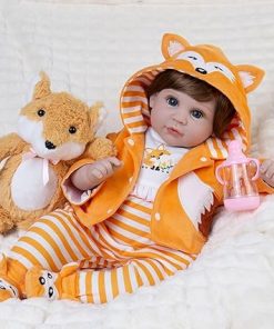 Realistic Baby Dolls 22-Inch Lifelike Baby Dolls Soft Cloth Body Lovely Real Life Reborn Baby Dolls with Clothes and Toy Accessories Birthday Gift Set for Kids 3+