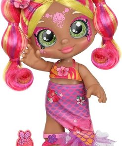 Kindi Kids 50245 Dress Tropicarla Mermaid Toddler face Paint Reveal. 1 Doll with Magic Sponge. Big Glittery Eyes, Changeable Clothes and Removable Shoes 2