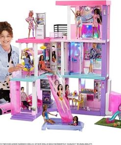 Barbie 60th Celebration DreamHouse Doll House Playset (3.75-feet) with 2 Exclusive Dolls, Car, Pool, Slide, Elevator, Lights & Sounds, 100+ Accessories 2