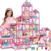 Dolls House For Girls, 6-Story 23 Rooms Huge Doll House, Plays House Toys Accessories And Furniture, Outdoor Girls Play Set, Princess Dollhouse 2024 Christmas Toy, Easy Assembly Ideal For Kid