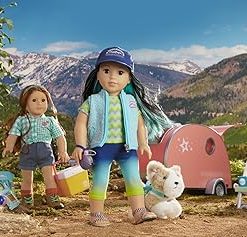 American Girl Corinne Tan Girl of the Year 2022 18-inch Doll Camping Accessories with Backpack and Canteen, For Ages 8+ 2