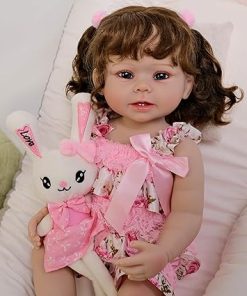Reborn -22 Inch Baby Dolls Full Body Realistic Baby Doll Lifelike Soft Vinyl Baby Doll with Clothes Accessories for 3 Year Old 2