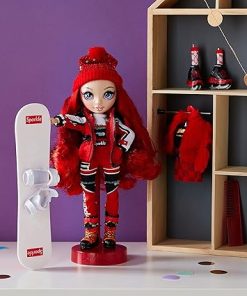 Rainbow High Winter Break Ruby Anderson – Red Fashion Doll and Playset with 2 Designer Outfits, Snowboard and Accessories 2