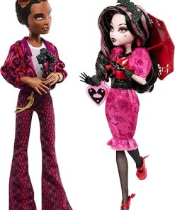 Monster High Howliday Love Edition Dolls, Draculaura & Clawd Wolf Collector Two-Pack with Valentine’s Accessories & Displayable Packaging