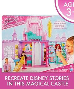 Disney Princess Pop-Up Palace, Castle Playset with Handle and 13 Accessories, 5 Rooms, 2 Feet Tall 2