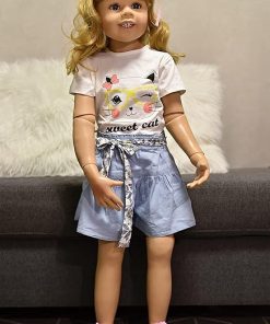 iCradle Huge Dolls:39inch98CM Reborn Baby Doll Full Body Hard Vinyl Girl Dolls Realistic Standing Reborn Toddler Girls with Blonde Hair Baby Age 3Years Children’s Clothing Models 2